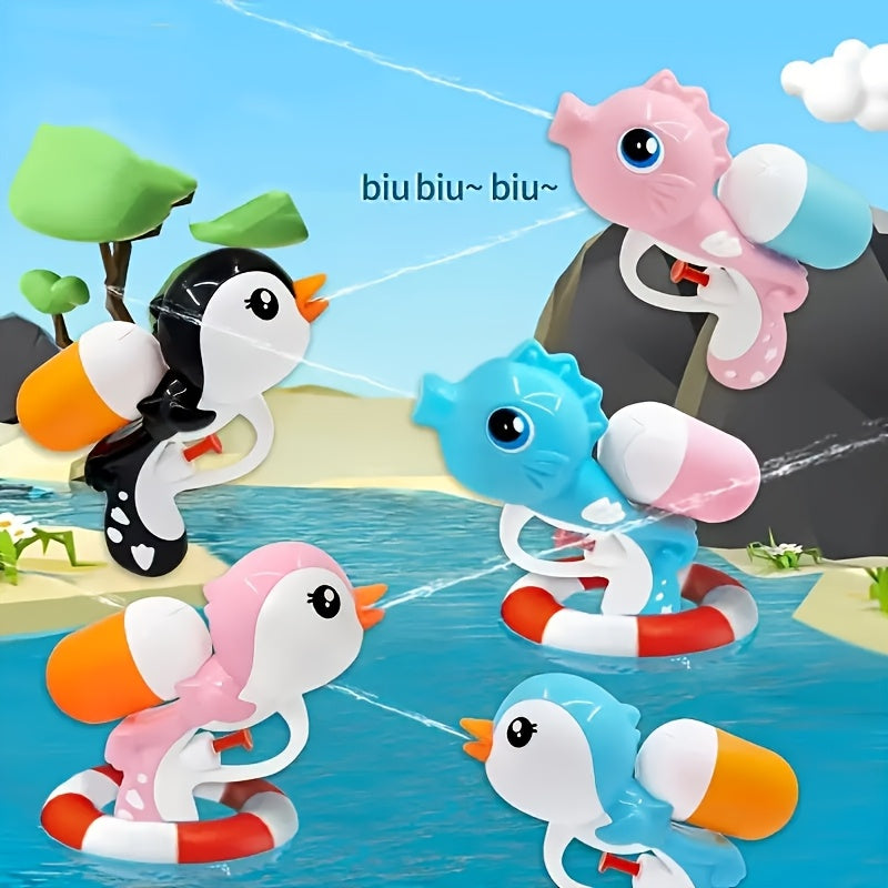 Pistolet ¨¤ Eau Pingouin de Dessin Anim¨¦ pour Enfants, Jouet de Jeu d'¨¦t¨¦ pour Plage et Piscine, Convient aux Jeux Interactifs Parents-Enfants