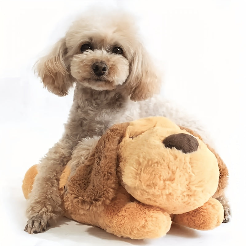 Jouet en peluche pour chien avec battement de c?ur apaisant, soulagement de l'anxi¨¦t¨¦ et aide au sommeil, jouet doux et confortable pour animaux de compagnie de toutes tailles