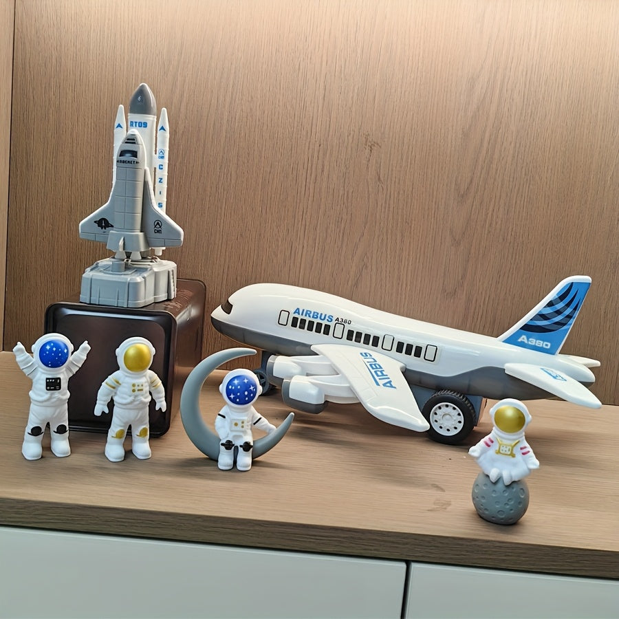 Grand Avion Passager Blanc Lanceur de Fus¨¦e Spatial Mod¨¨le d'Astronaute Navette Spatiale Figurine Jouet pour Gar?ons Collection de Mod¨¨les Cadeau d'Anniversaire Halloween No?l