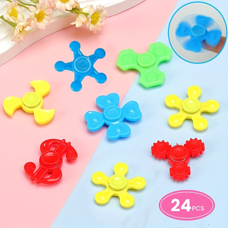 Pack de 24 pi¨¨ces de Fidget Spinners Amusants pour Cadeaux de F¨ºte - Parfaits pour les Jeunes, en Plastique Durable, Id¨¦als pour R¨¦compenses en Classe, Cadeaux de F¨ºte, Anniversaires