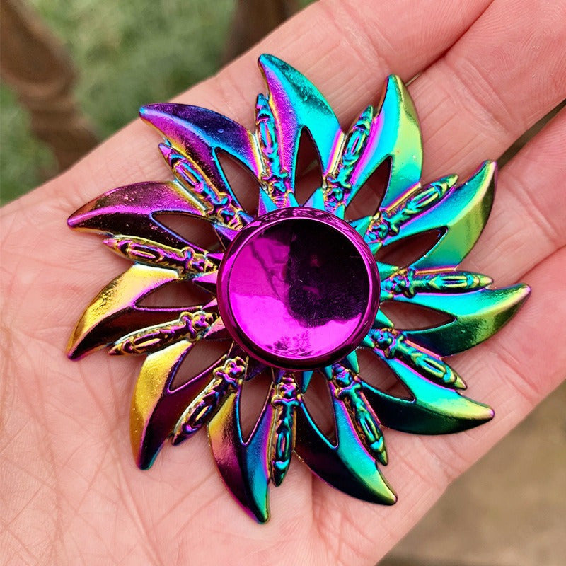 Vibrant Metal Fidget Spinner - Gyroscope en alliage color¨¦ avec des motifs complexes, id¨¦al pour soulager le stress et les cadeaux de f¨ºte, jouet de fidget de f¨ºte | Vibrant Fidget Spinner | Jouet de fidget durable, cadeaux de fidget spinner
