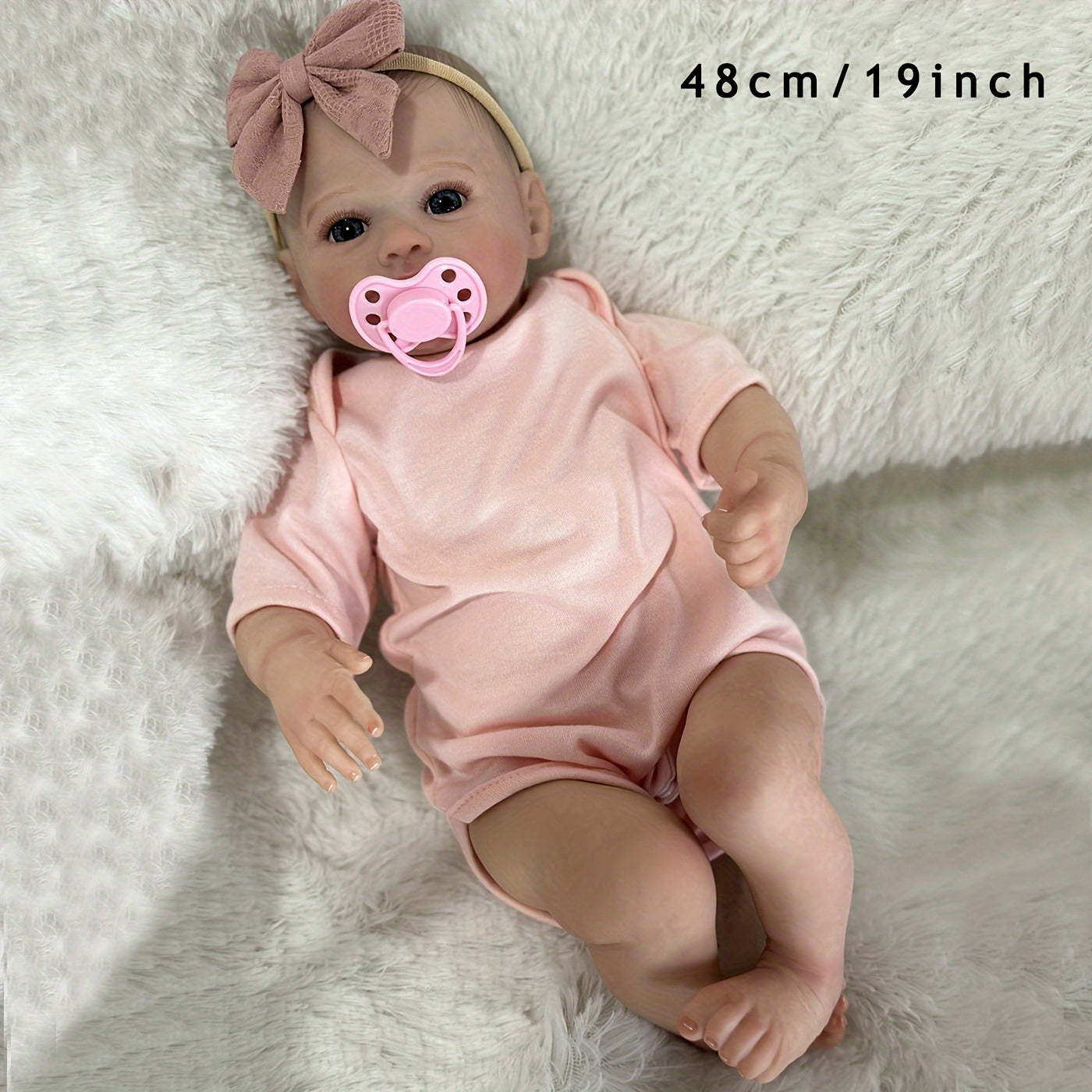 Poup¨¦e Reborn R¨¦aliste de 19 Pouces avec Peau 3D & Veines Visibles - Silicone Doux, Jouet Artisanal pour Enfants - Cadeau d'Anniversaire ou de No?l Parfait