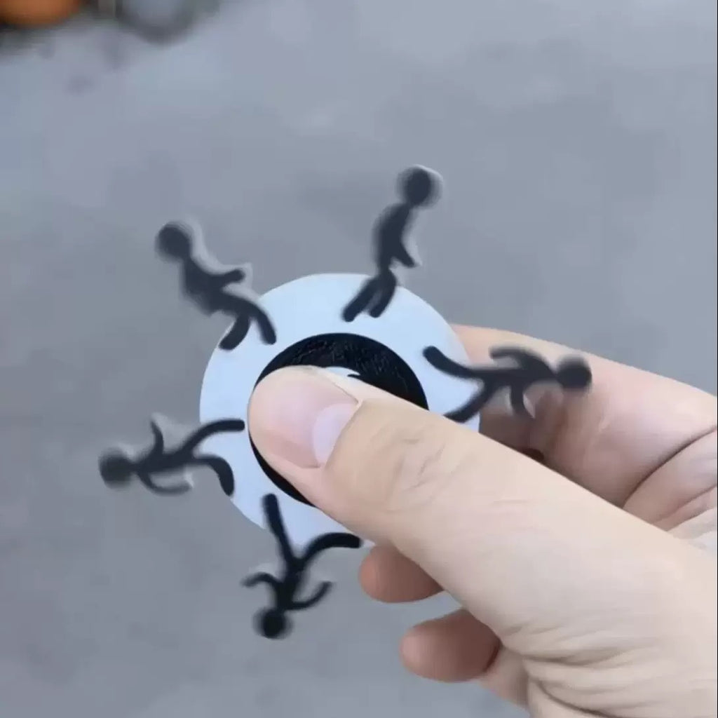 1pc Fidget Spinner en Forme de Personne Courante - Noir & Blanc, Plastique, Pas Besoin de , Id¨¦al pour Adultes et Cadeaux de F¨ºte, M¨¦canisme de Rotation Douce | Cadeaux Fidget Spinner