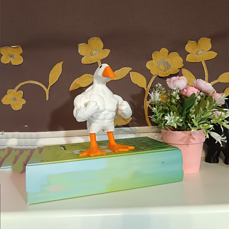 1pc Poup¨¦e Canard Muscl¨¦ R¨¦sine Forte Statue de Canard de Dessin Anim¨¦ Dr?le Amusant D¨¦coration de Maison Cadeau de F¨ºte