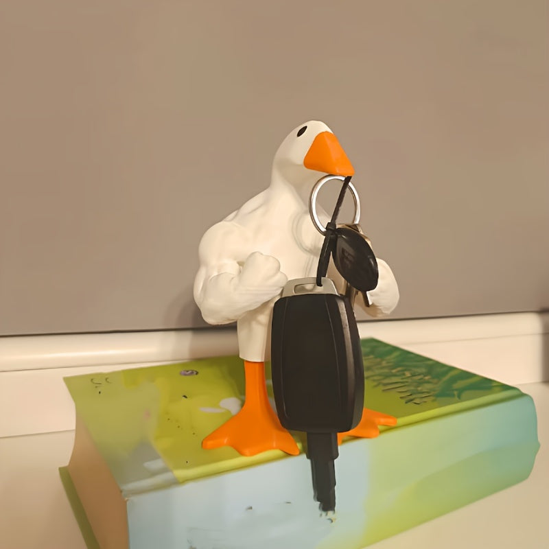 1pc Poup¨¦e Canard Muscl¨¦ R¨¦sine Forte Statue de Canard de Dessin Anim¨¦ Dr?le Amusant D¨¦coration de Maison Cadeau de F¨ºte