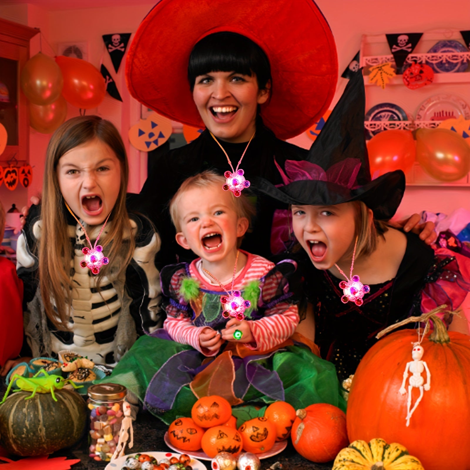 Ensemble de 36 Toupies Lumineuses Pour F¨ºte, Cadeaux de Retour Pour Enfants, Avec 12 Colliers, 12 Bagues, 12 Bracelets. Id¨¦al Pour Halloween, No?l Et Paques.