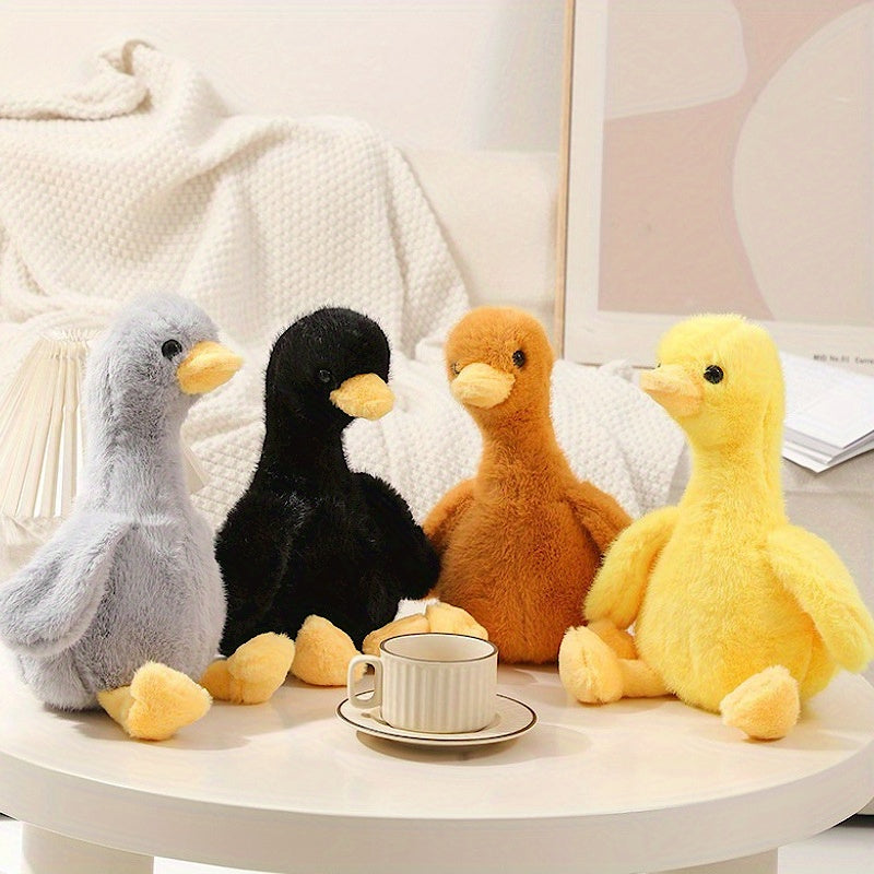 Jolie petite canard rose et mignon petit canard jaune ¨¤ la mode, jouet en peluche, carmin et curcuma, pour cadeau d'anniversaire