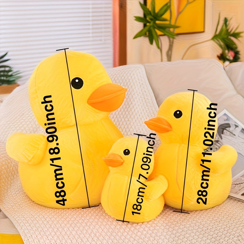 Oreiller en peluche canard jaune large ultra-doux - Jouet animal en peluche mignon avec des caract¨¦ristiques r¨¦alistes
