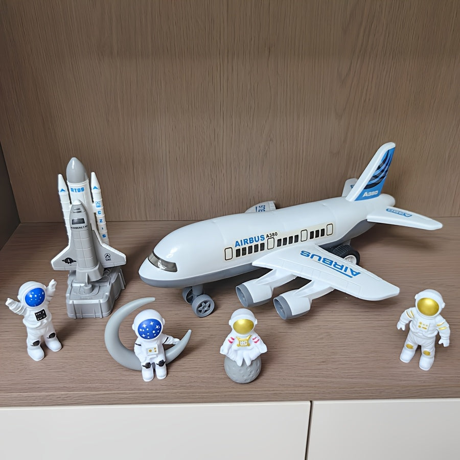 Grand Avion Passager Blanc Lanceur de Fus¨¦e Spatial Mod¨¨le d'Astronaute Navette Spatiale Figurine Jouet pour Gar?ons Collection de Mod¨¨les Cadeau d'Anniversaire Halloween No?l