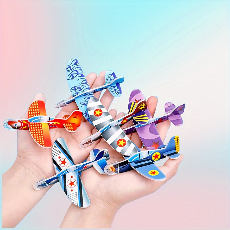 30pcs Mini Avions Planeurs en Mousse, Jouets de Puzzle DIY ¨¤ Lancer ¨¤ la Main, Cadeaux de F¨ºte de Mod¨¨le d'Aviation, Cadeaux de Paques - Couleurs M¨¦lang¨¦es, Jouet Avion