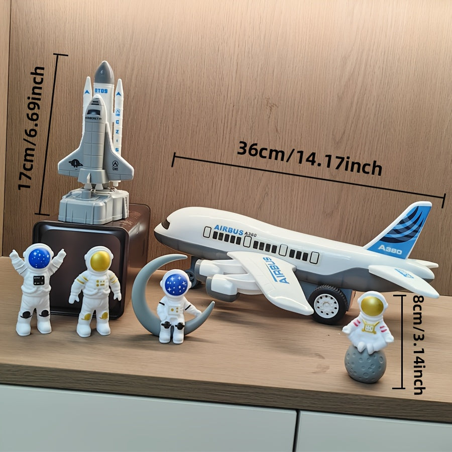 Grand Avion Passager Blanc Lanceur de Fus¨¦e Spatial Mod¨¨le d'Astronaute Navette Spatiale Figurine Jouet pour Gar?ons Collection de Mod¨¨les Cadeau d'Anniversaire Halloween No?l