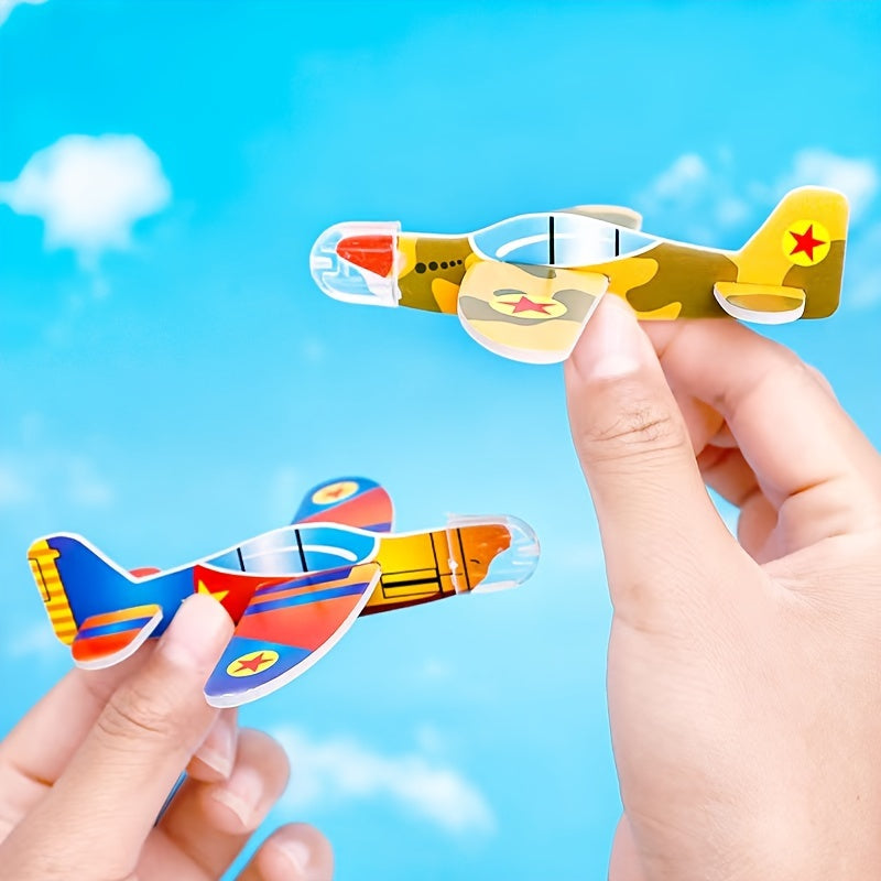 30pcs Mini Avions Planeurs en Mousse, Jouets de Puzzle DIY ¨¤ Lancer ¨¤ la Main, Cadeaux de F¨ºte de Mod¨¨le d'Aviation, Cadeaux de Paques - Couleurs M¨¦lang¨¦es, Jouet Avion
